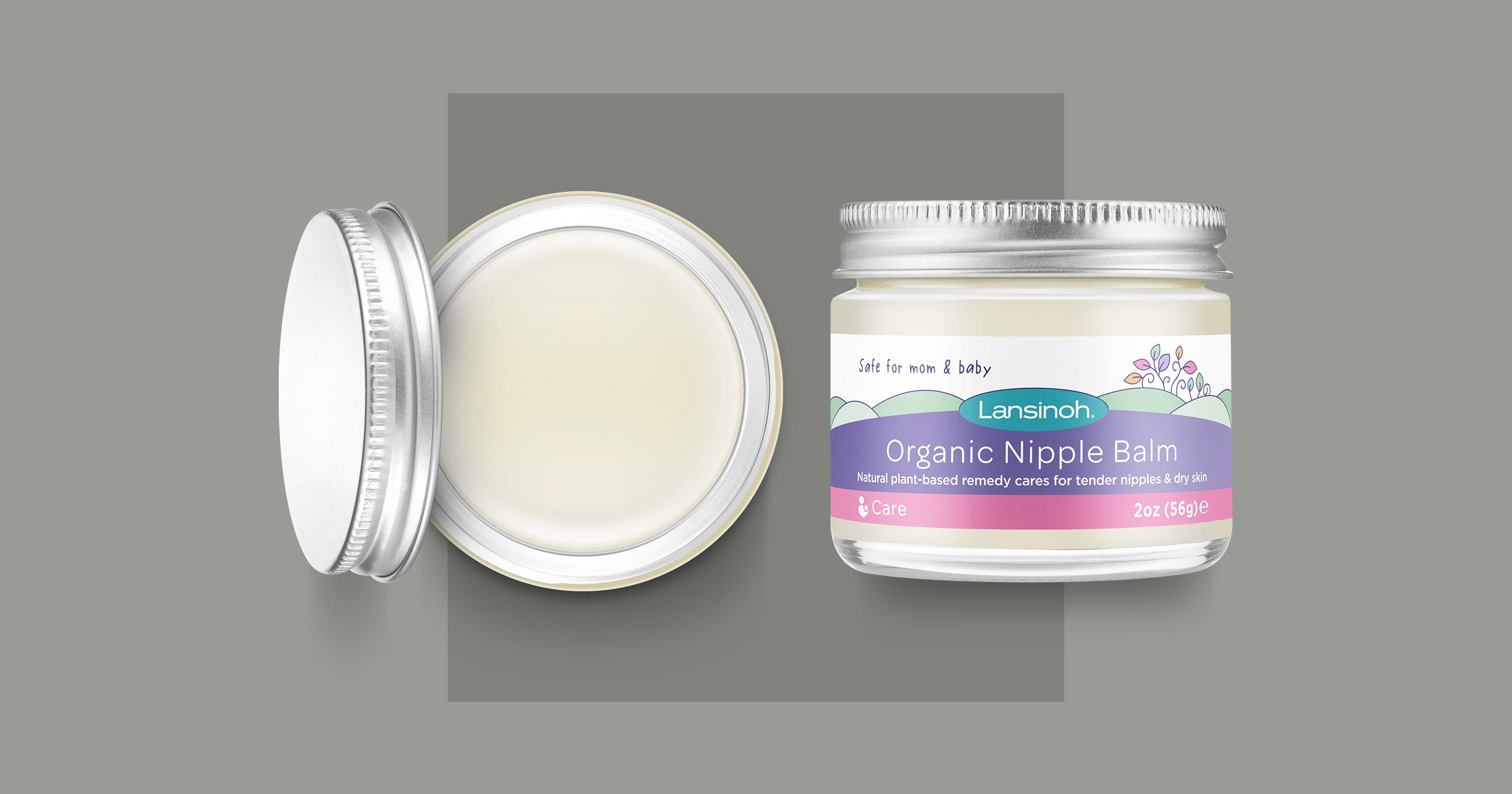 Organic nipple balm jar top view product visualisation