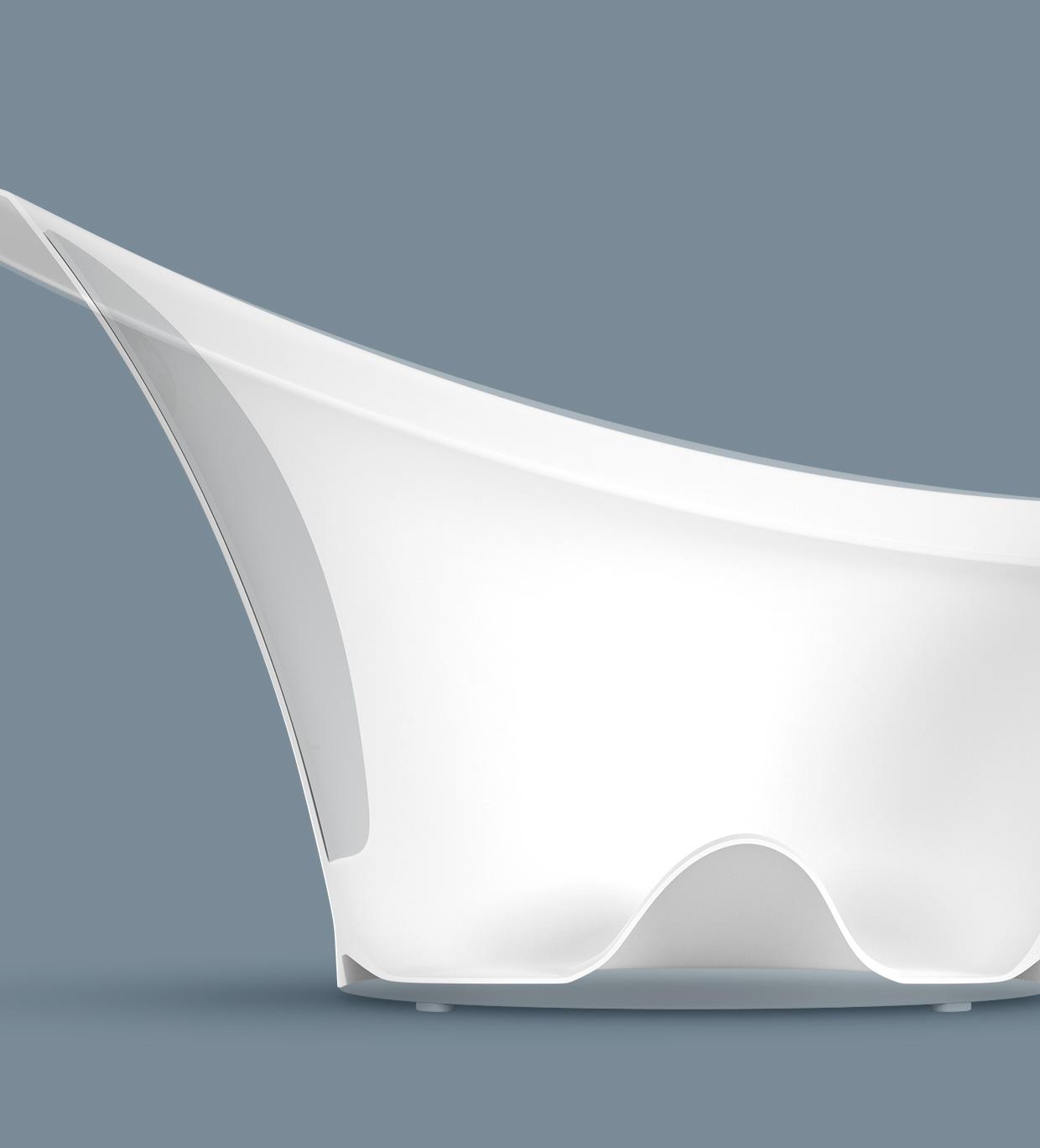 3D visualisation of Shnuggle baby bath tub, enhancing product understanding through motion graphics and animation